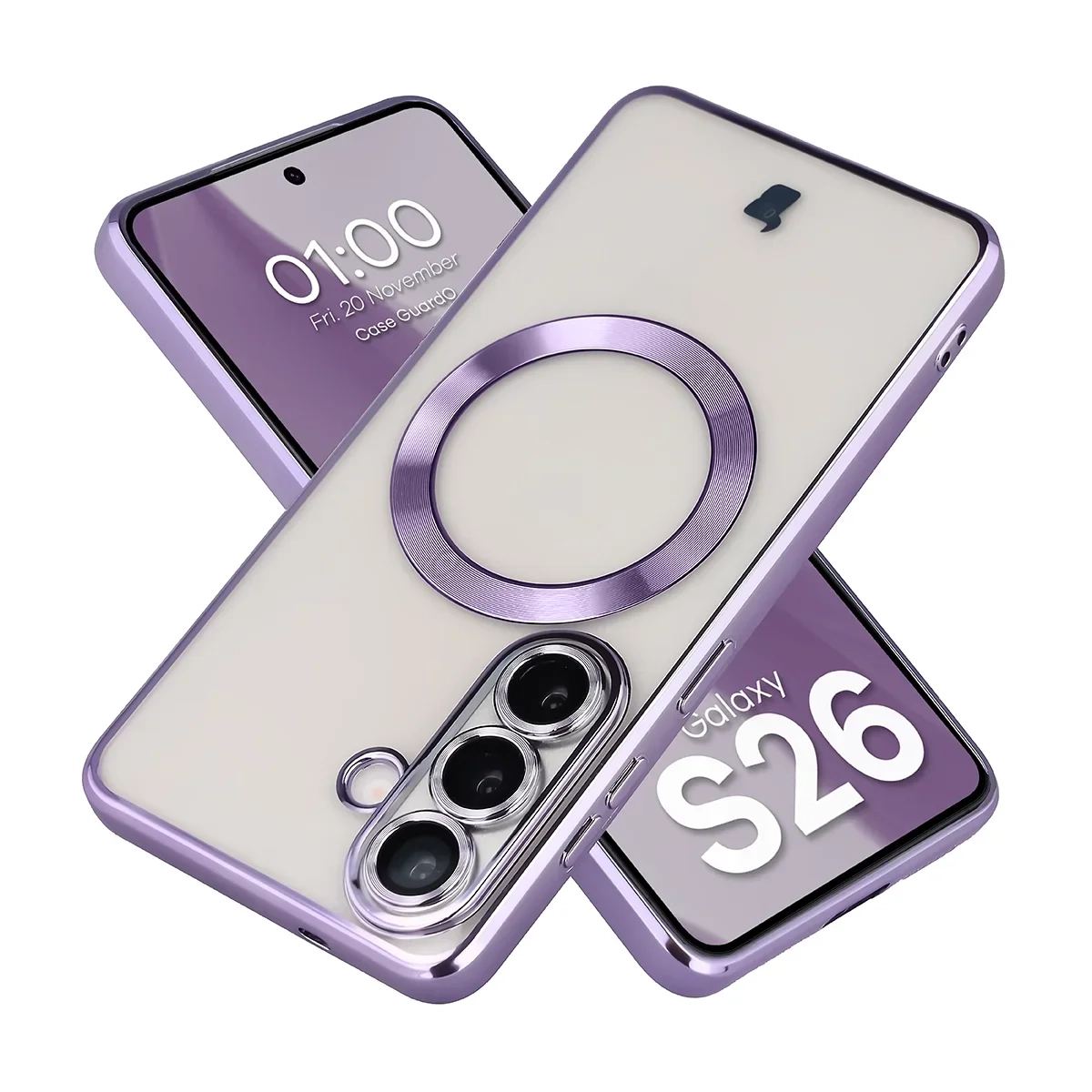 Etui Bizon Case GuardO do Galaxy S26 Liliowy