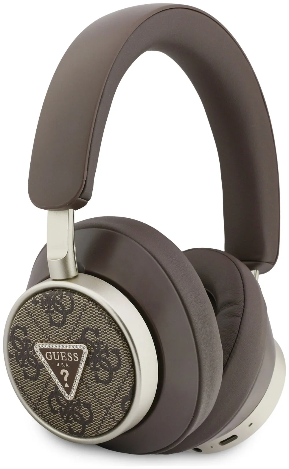 Słuchawki bezprzewodowe Guess GUE005232 4G Triangle Logo Bluetooth ENC Nauszne Bluetooth 5.4 Brązowy