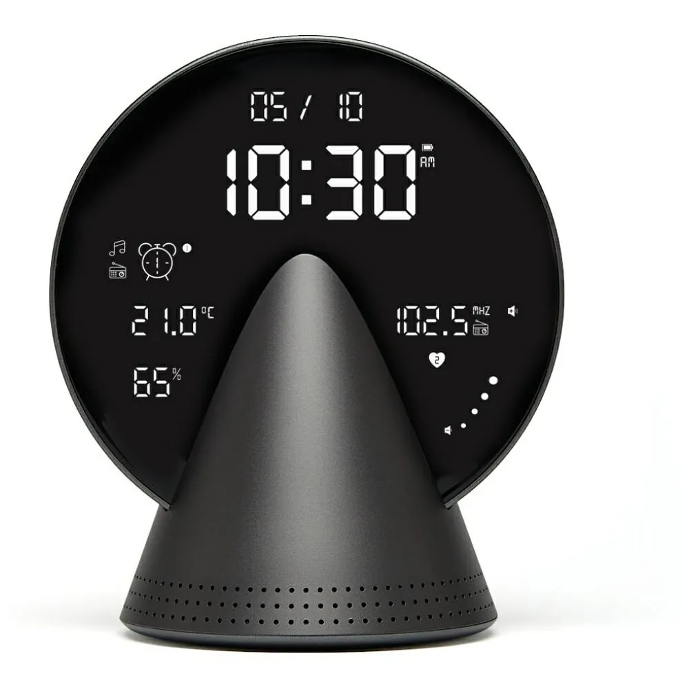 Budzik Lexon Conic Clock Platinum Grey LR156PG3 Platynowy Szary