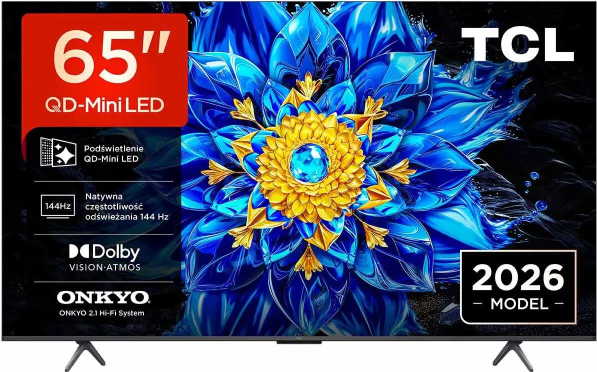 Telewizor TCL 65P8L 65" QD-Mini LED 4K 144Hz Google TV Funkcje AI Dolby Vision Dolby Atmos HDMI 2.1 DVB-T2