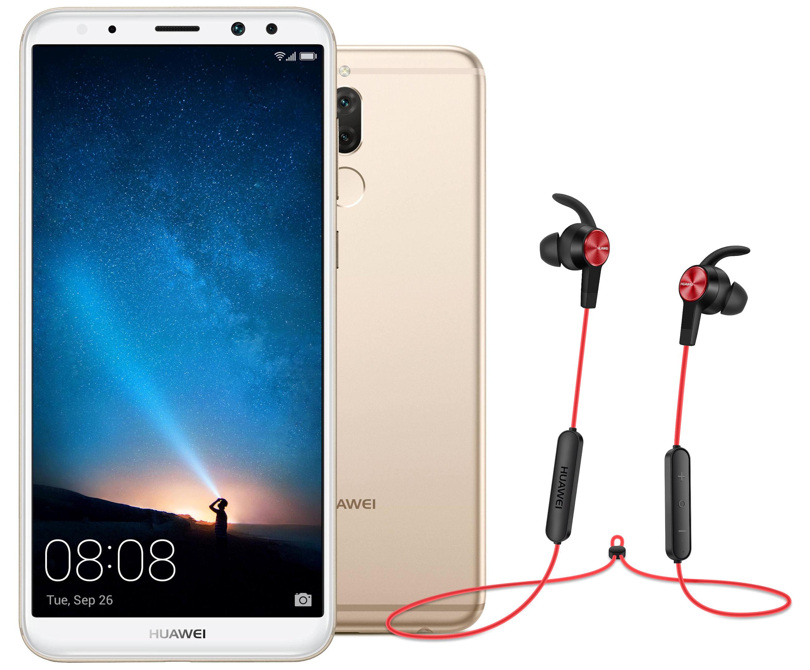 Smartfon Huawei Mate 10 Lite (złoty) + słuchawki Bluetooth AM61