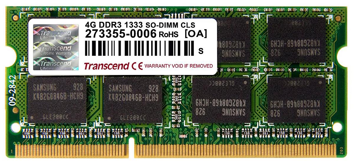 Pamięć Transcend DDR3 4GB 1333 CL9 SO-DIMM