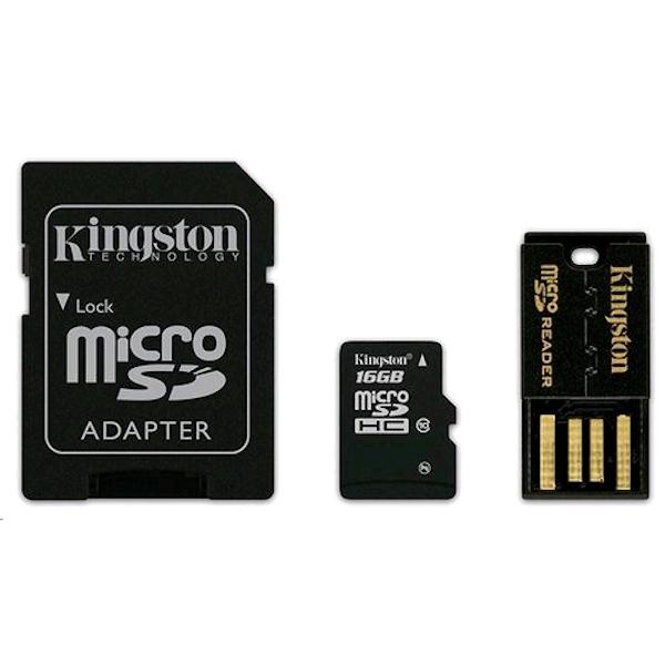 Kingston microSDHC Class 10 16GB + adapter + czytnik