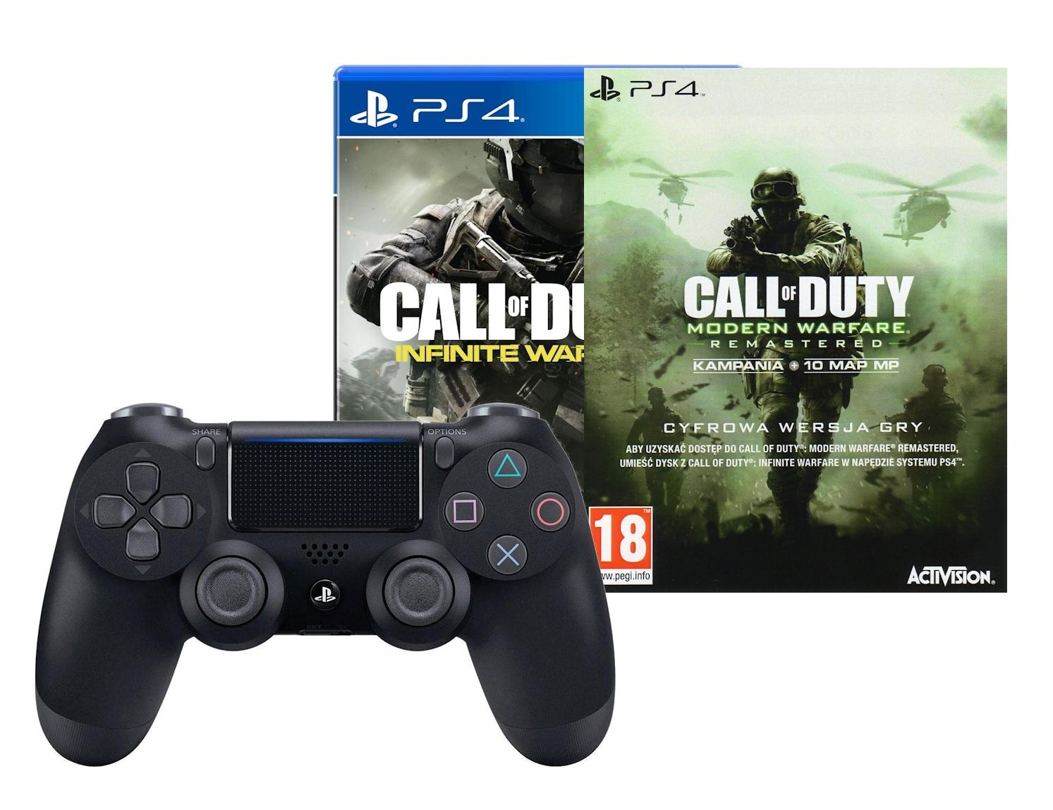 Pad Sony DualShock 4 v2 (czarny) + 2 gry Call of Duty