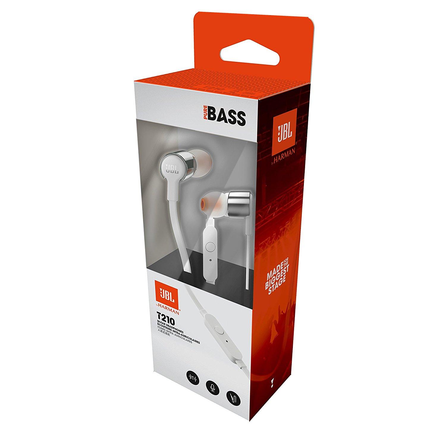 Słuchawki przewodowe JBL T210 (srebrny)