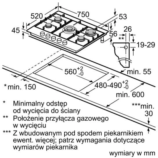 Płyta gazowa Siemens iQ500 EC7A5RB90 75cm
