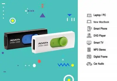 PenDrive Adata UV320 128GB USB 3.1 Biało-zielony