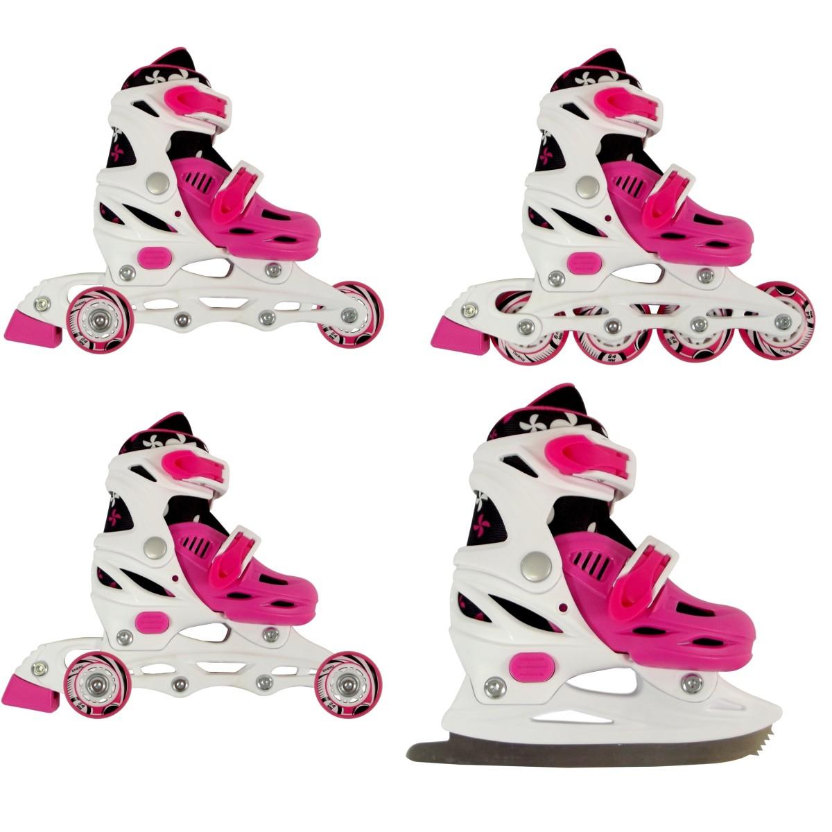 Enero Łyżworolki - Wrotki - Łyżwy 4w1 34-37 (różowy)