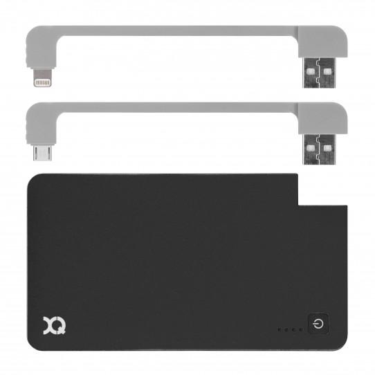 Powerbank Xqisit Lightning/micro USB 3000 mAh (czarny)