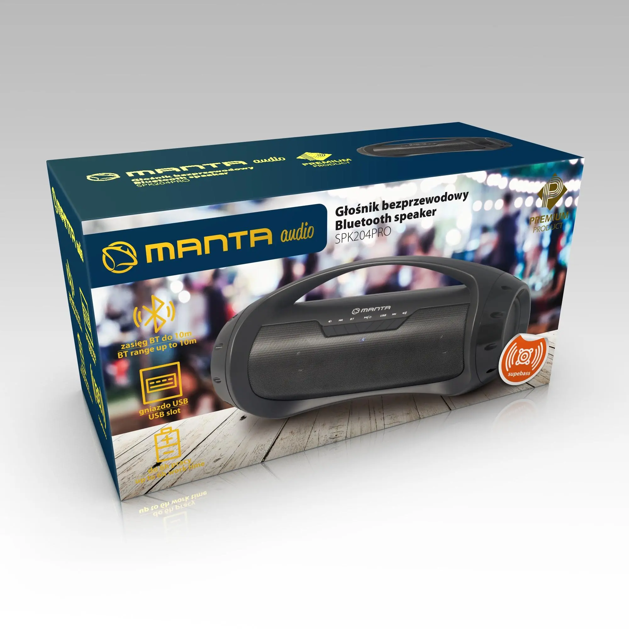 Głośnik Bluetooth Manta SPK204PRO 10W Czarny