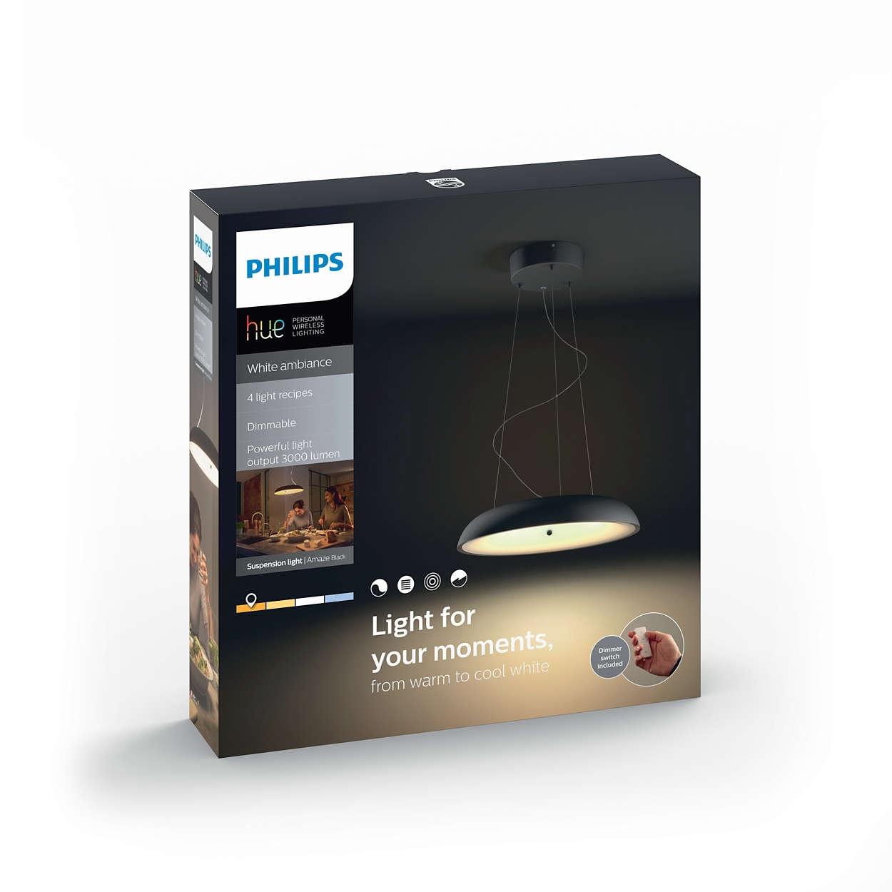 Oprawa wisząca Philips Hue White Ambiance Amaze (czarny) + regulator przyciemniania