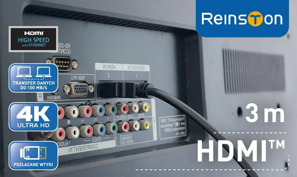 Kabel HDMI Reinston EK026 3m Srebrny