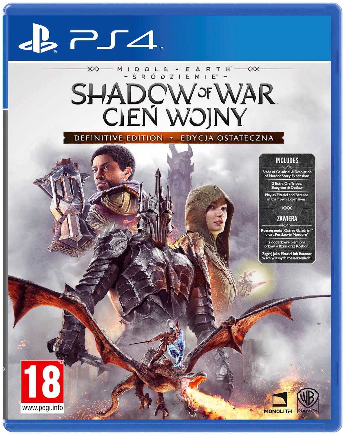 Śródziemie: Cień Wojny - Edycja Ostateczna Gra na PS4 (Kompatybilna z PS5)