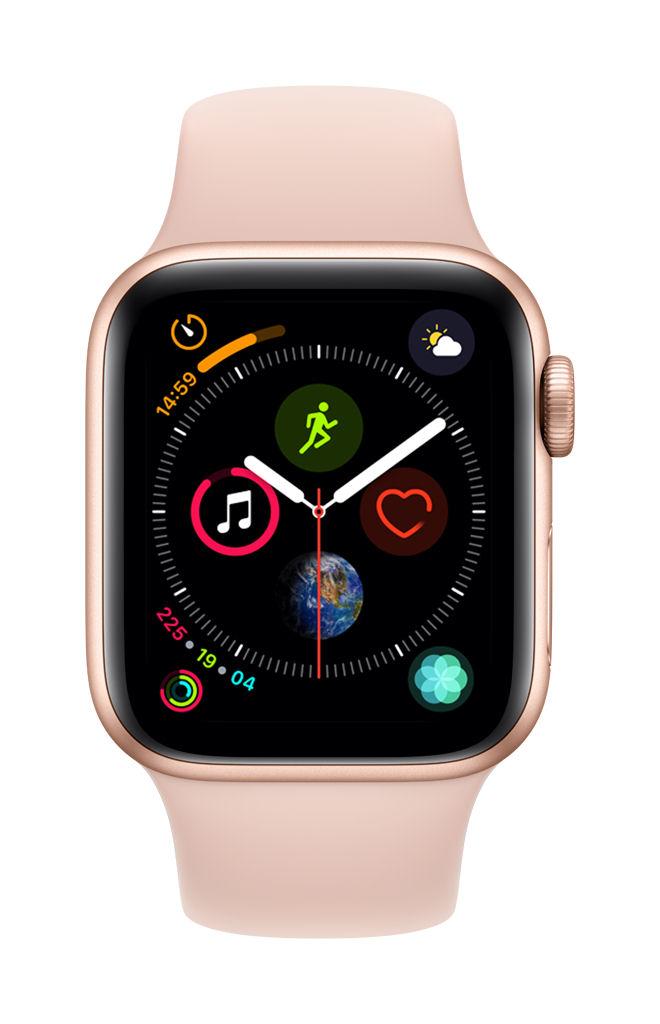 Apple Watch 4 40mm Koperta z aluminium w kolorze złotym z paskiem sportowym w kolorze piaskowego różu