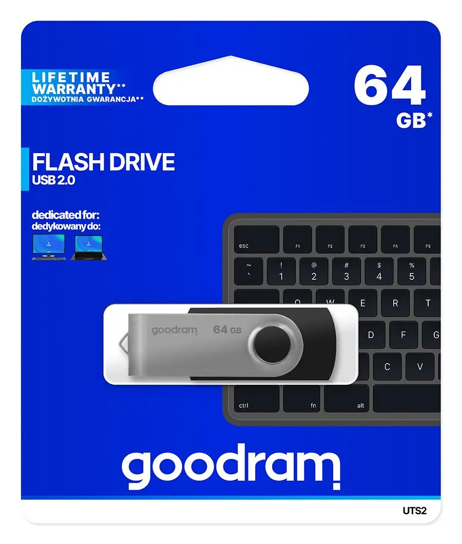 PenDrive GoodRam UST2 64GB USB 2.0  Czarny