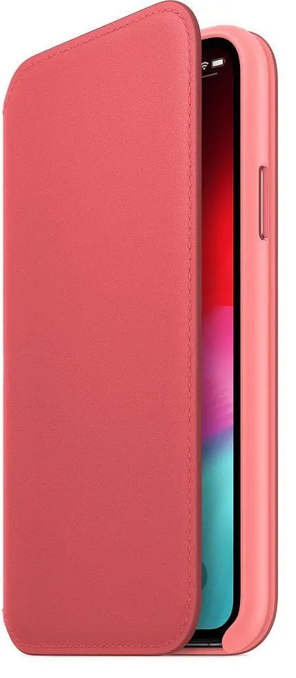 Etui Apple Leather Folio do iPhone Xs Zgaszony róż