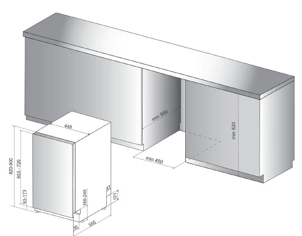 Zmywarka Whirlpool WSIO 3O34 PFE X 44,8cm Automatyczne otwieranie drzwi Szuflada na sztućce