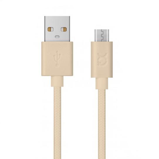 Xqisit Cotton Cable microUSB-USB A (złoty)