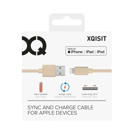 Kabel Xqisit Cotton Cable Lightning-USB A (złoty)