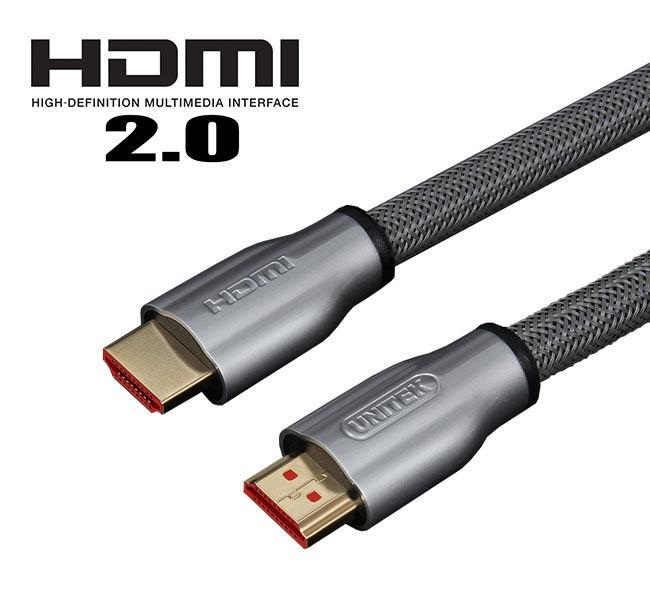 Kabel HDMI Unitek Y-C141RGY przewód LUX HDMI 2.0 oplot 8M
