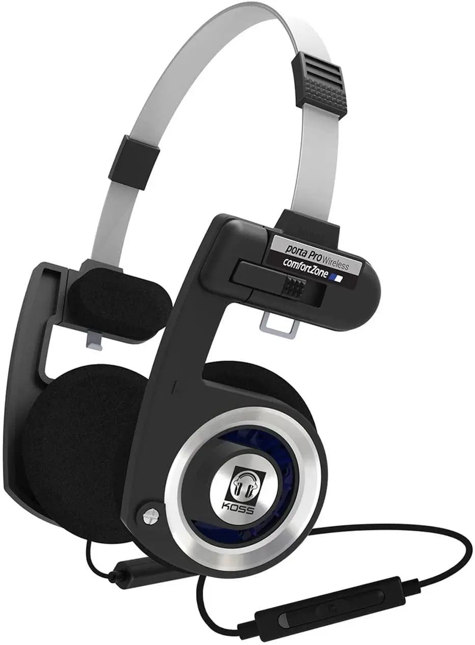 Słuchawki bezprzewodowe Koss Porta Pro Wireless Nauszne Bluetooth 4.1 Czarno-srebrny
