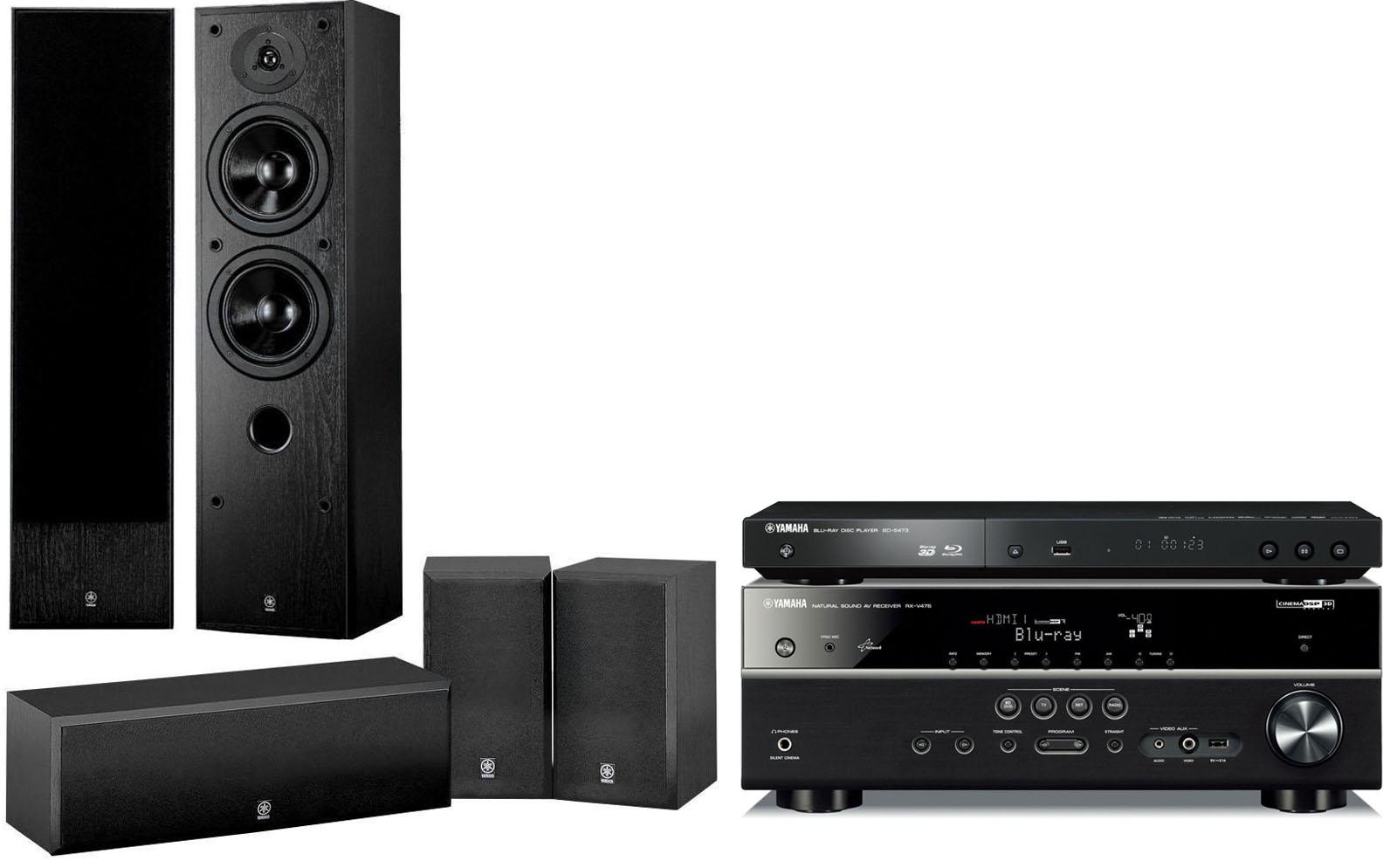 Zestaw kina Yamaha BD-S473B, RX-V475B, NS-50/NS-P60 (czarny)