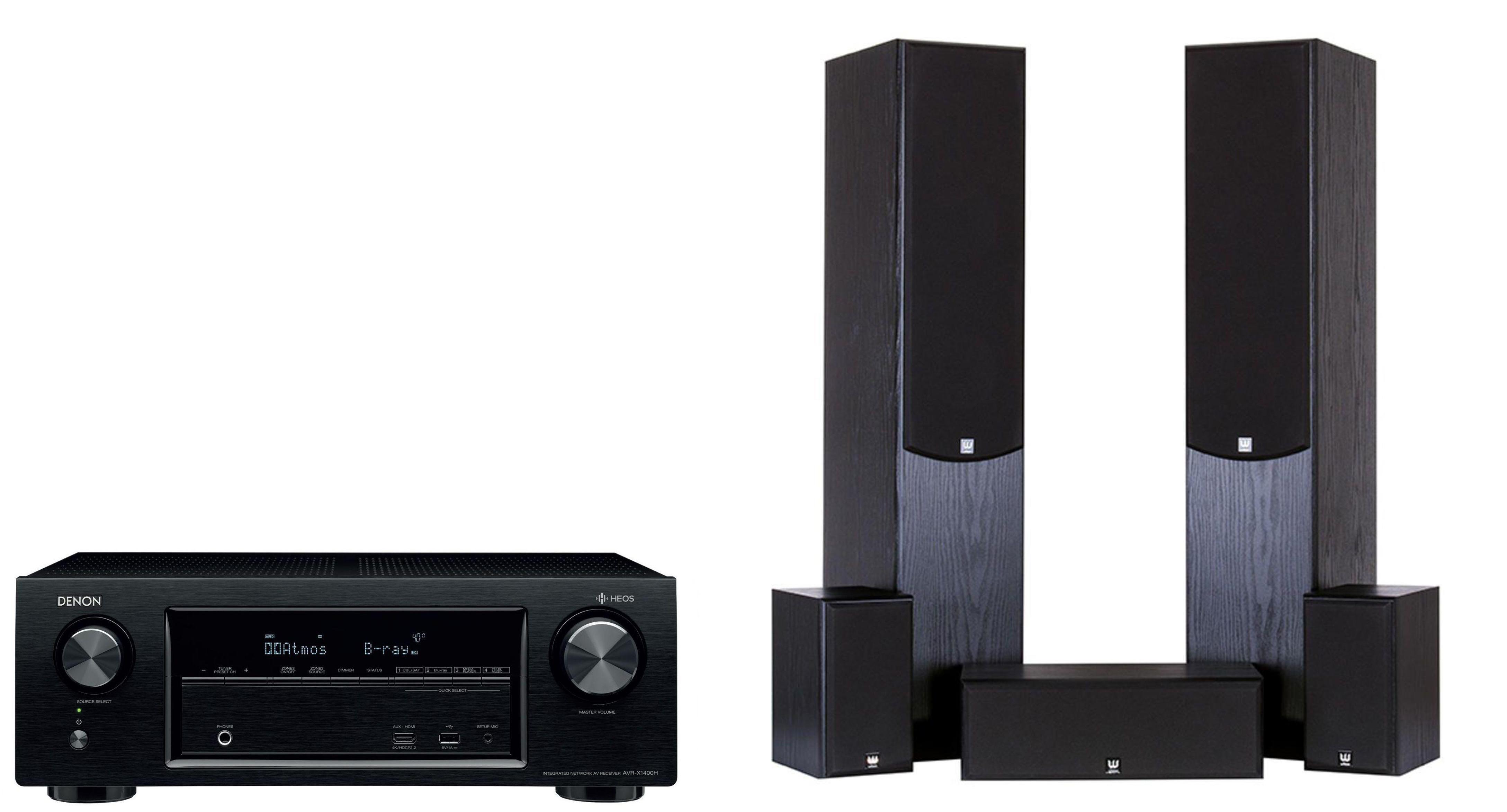 Zestaw kina Denon AVR-X1400H, Wilson Cinematic 5.0 (czarny)