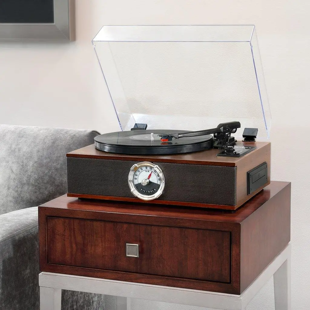 Gramofon Victrola VTA-60-ES Manualny Napęd paskowy Bluetooth Brązowy