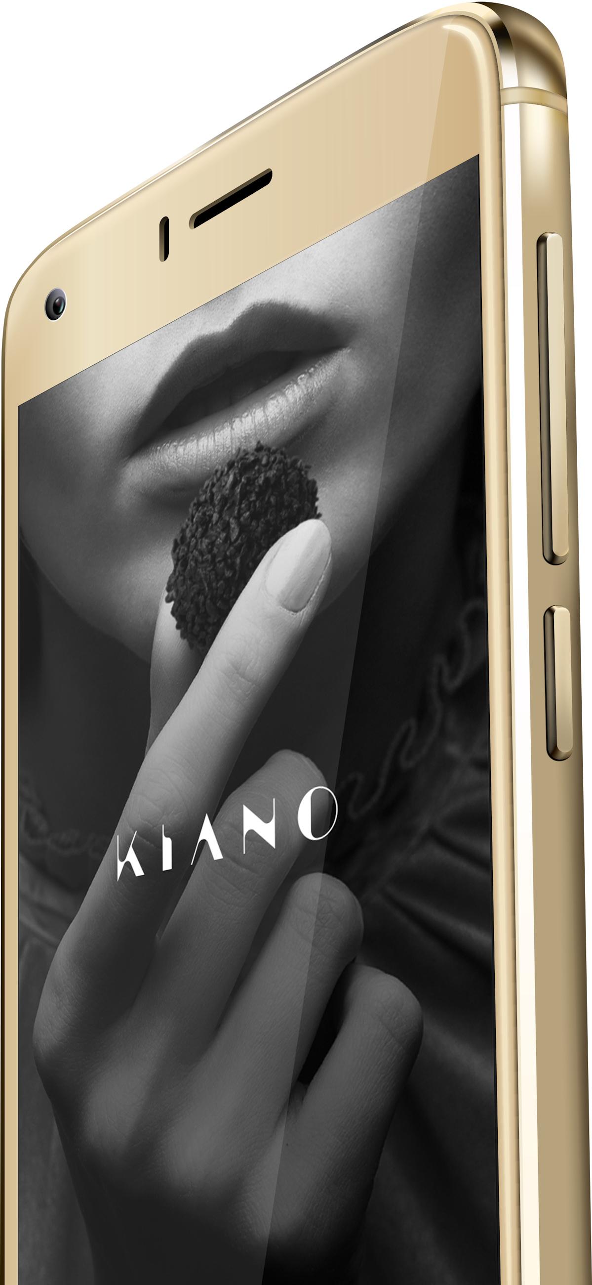 Smartfon Kiano Elegance 5.1 (złoty) + szkło hartowane