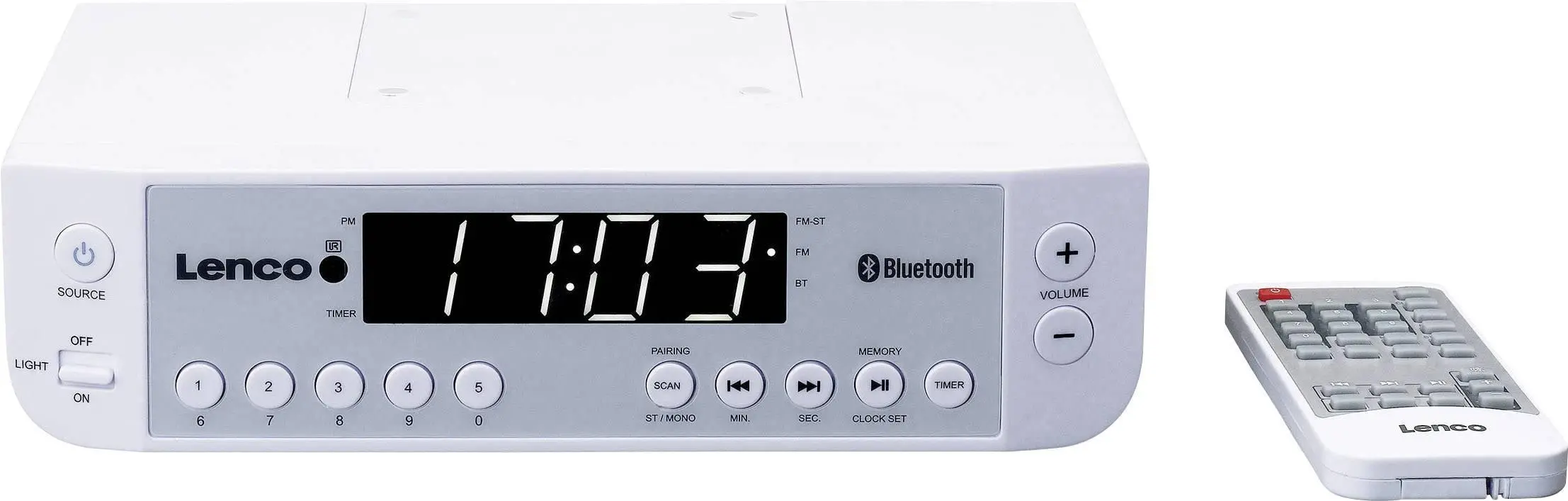 Radiobudzik Lenco KCR-100 Biały