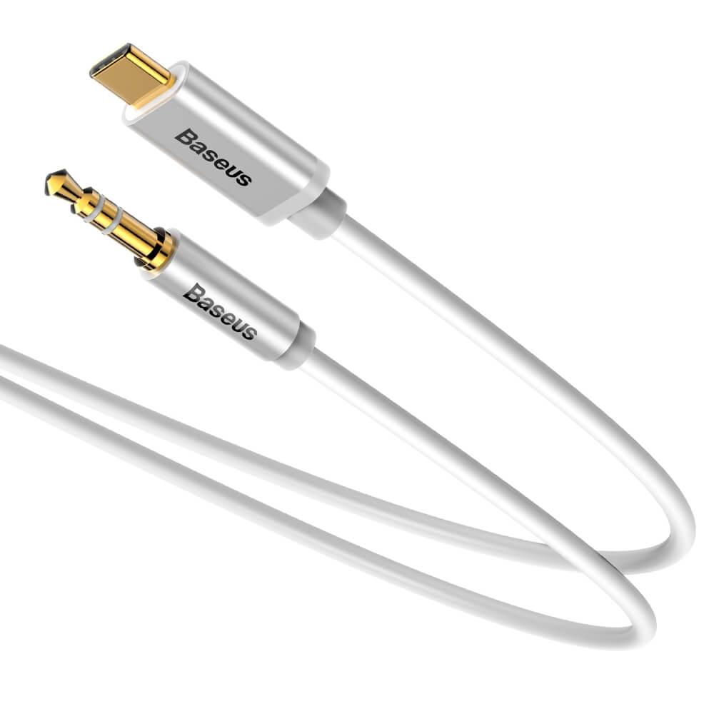 Kabel Baseus audio USB-C do mini jack 3,5mm AUX Yiven 1,2m Biały