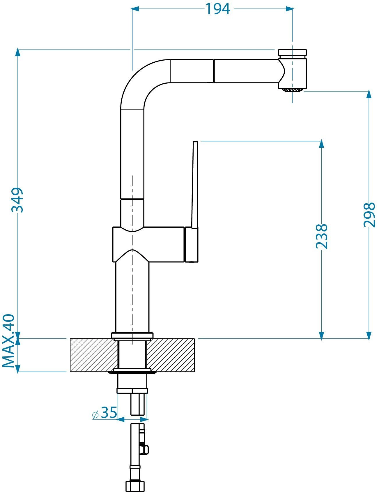 Bateria Alveus Lara 1103779 (stal szczotkowana)