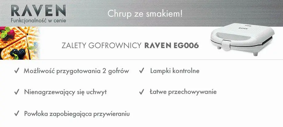 Gofrownica Raven EG006 700W