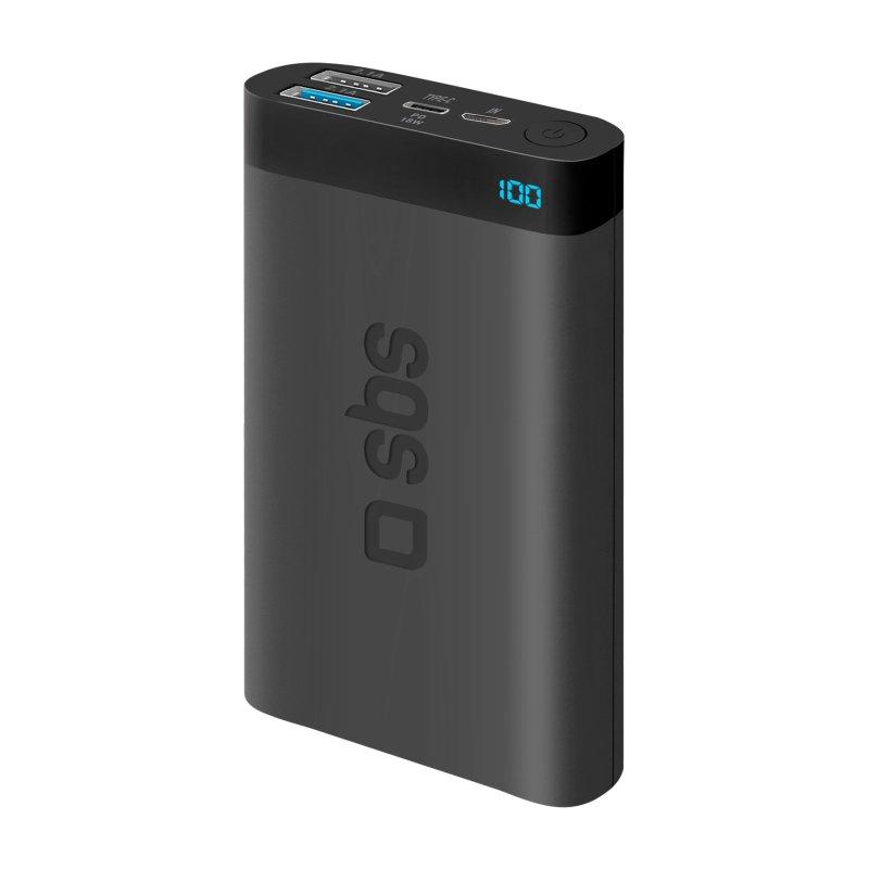 Powerbank SBS TEBB10000POCLCDK 10000mAh LCD USB-C Lightning Czarny