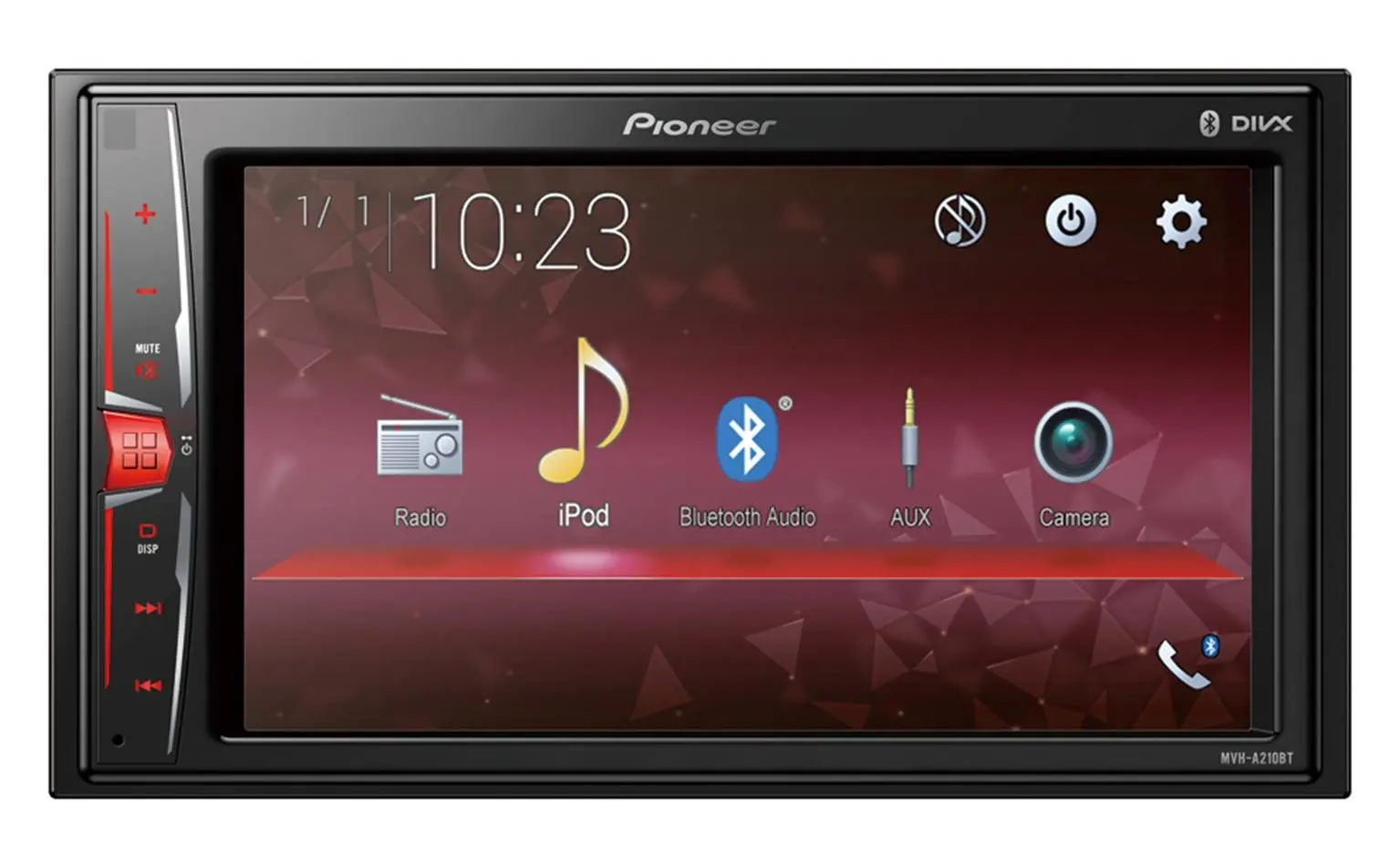 Radioodtwarzacz samochodowy Pioneer MVH-A210BT z USB 6,2" 4x50W Bluetooth