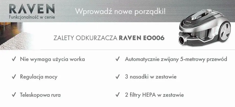 Odkurzacz Raven EO006 800W