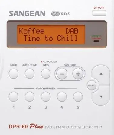 Radioodbiornik Sangean TRAVELLER 690 DPR-69 Radio FM DAB+ Biały