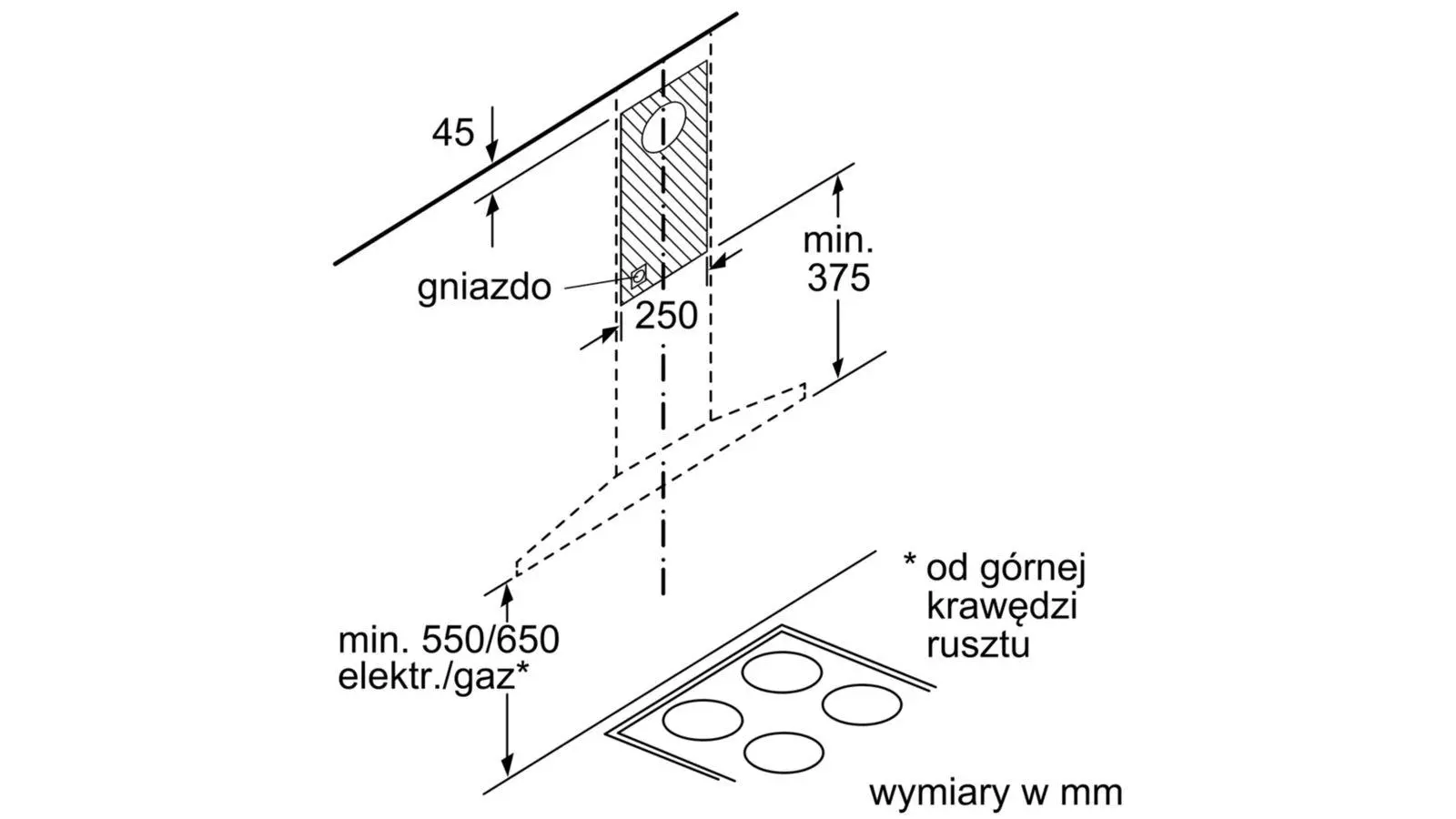 Okap Bosch DWQ66DM50 Srebrny