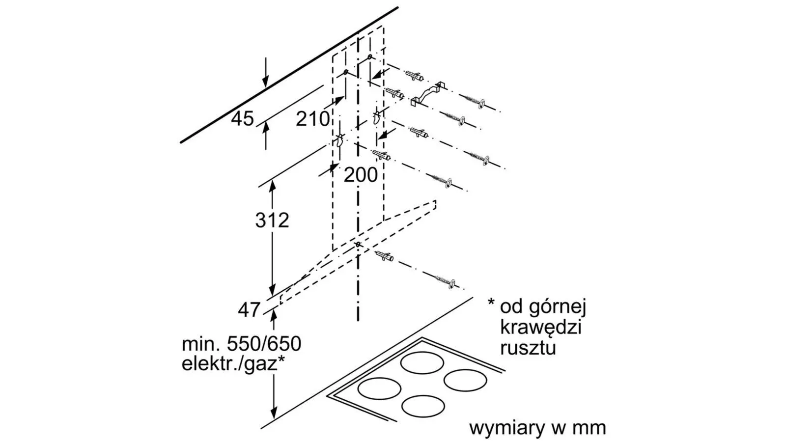 Okap Bosch DWQ66DM50 Srebrny