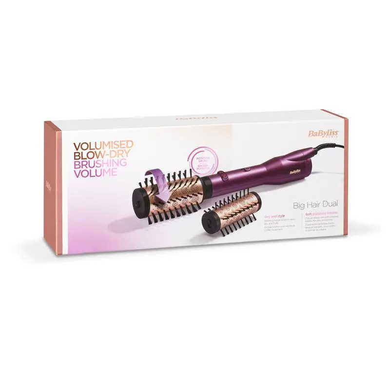 Suszarko-lokówka BaByliss Big Hair Dual Hot Air Styler AS950E 650W Jonizacja Obrotowa Zimny nawiew Średnica szczotki 40mm 50mm