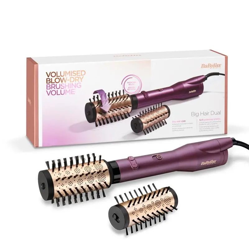 Suszarko-lokówka BaByliss Big Hair Dual Hot Air Styler AS950E 650W Jonizacja Obrotowa Zimny nawiew Średnica szczotki 40mm 50mm