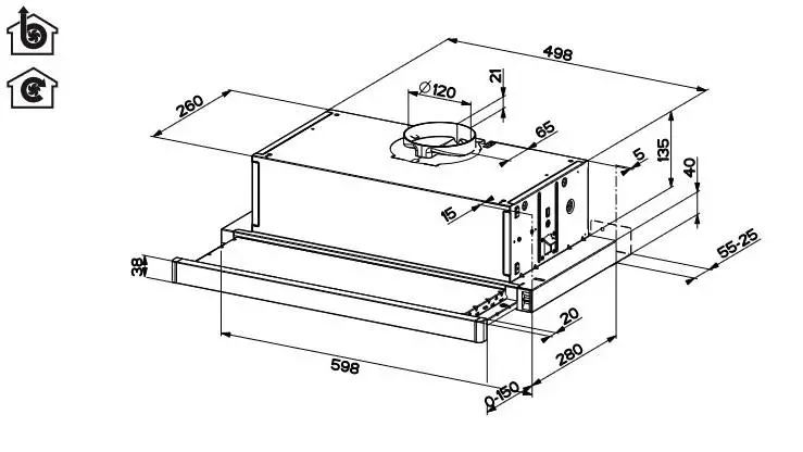 Okap Beko HNT61210X Srebrny