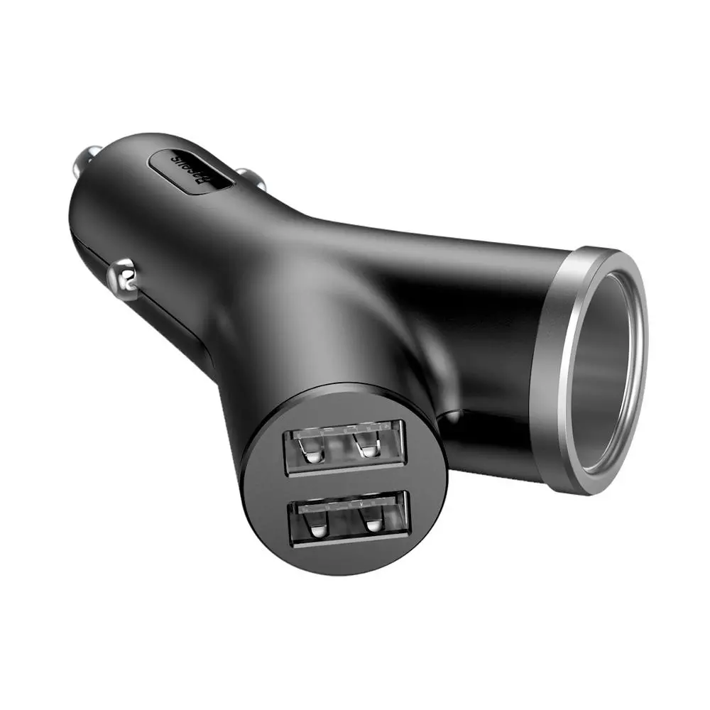 Ładowarka samochodowa Baseus Y Type 2xUSB Czarny