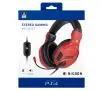 Słuchawki przewodowe z mikrofonem BigBen PS4 Gaming Headset V3 Nauszne Czerwony