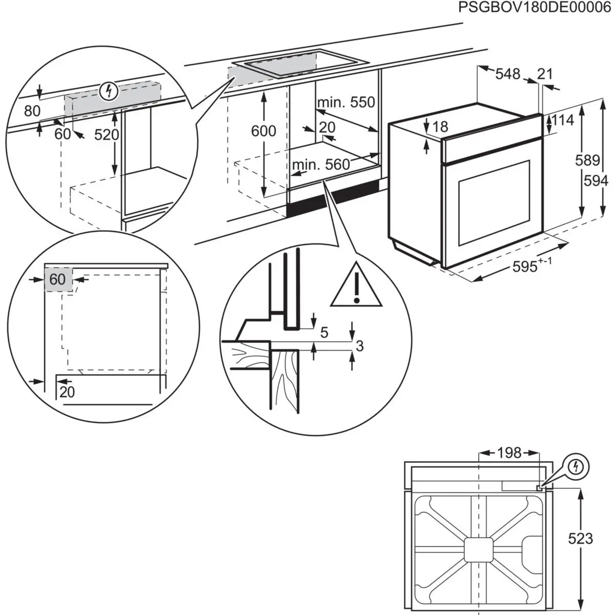 Piekarnik elektryczny Electrolux 600 SurroundCook EOF3H40X Termoobieg Czarno-stalowy