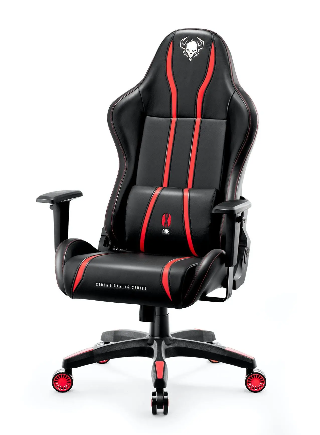 Fotel Diablo Chairs X-One 2.0 King Size Gamingowy do 160kg Skóra ECO Tkanina Czarno-czerwony