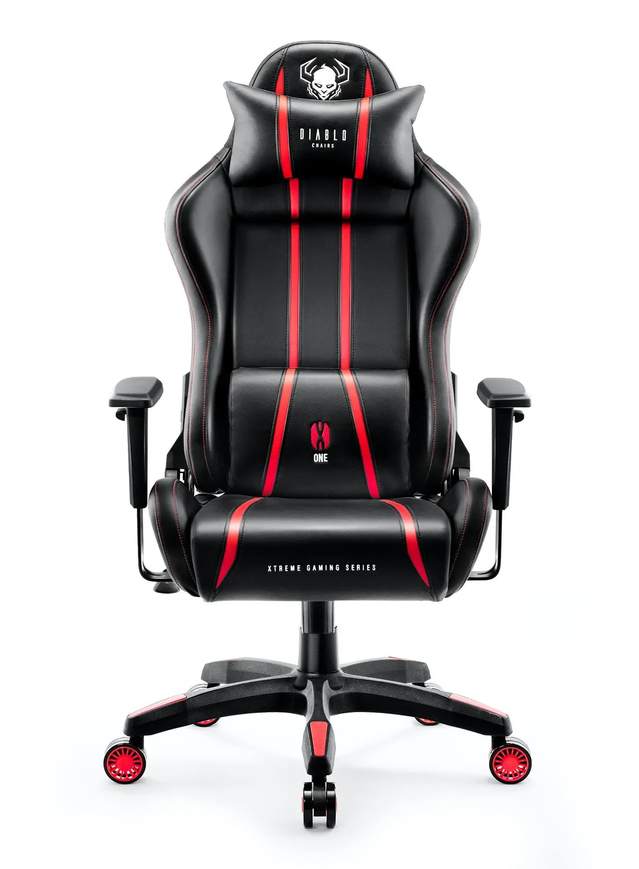 Fotel Diablo Chairs X-One 2.0 King Size Gamingowy do 160kg Skóra ECO Tkanina Czarno-czerwony