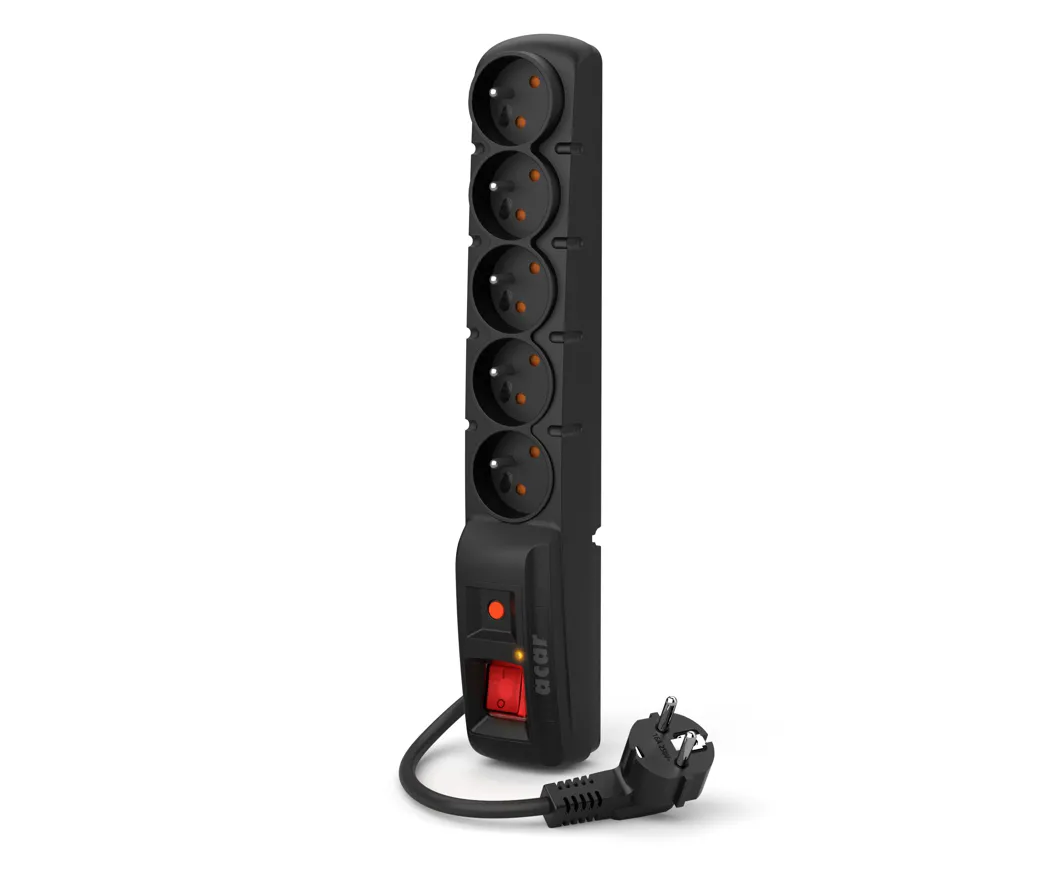 Listwa Acar F5 5 gniazd 5m Czarny