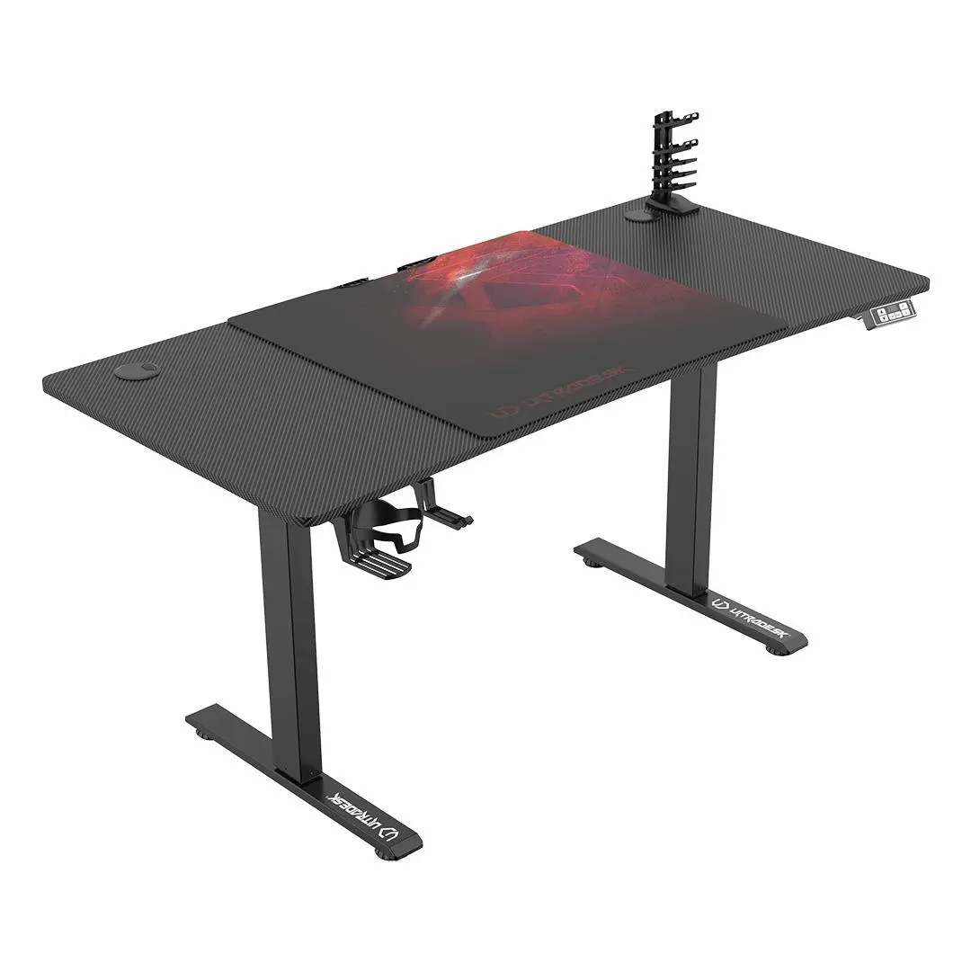 Biurko Ultradesk LEVEL V2 140cm Regulacja wysokości Czarno-czerwony