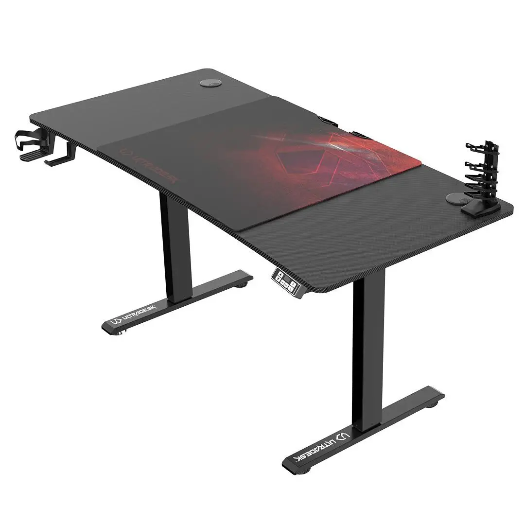 Biurko Ultradesk LEVEL V2 140cm Regulacja wysokości Czarno-czerwony